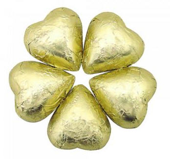Chocolate Hearts - Gold (Milk) - Click Image to Close